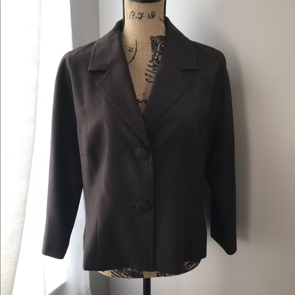 Talbots Career Blazer Jacket 3/4 Sleeve Shimmer